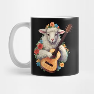 Cute Cottagecore Aesthetic  Sheep Guitar Lover Mug